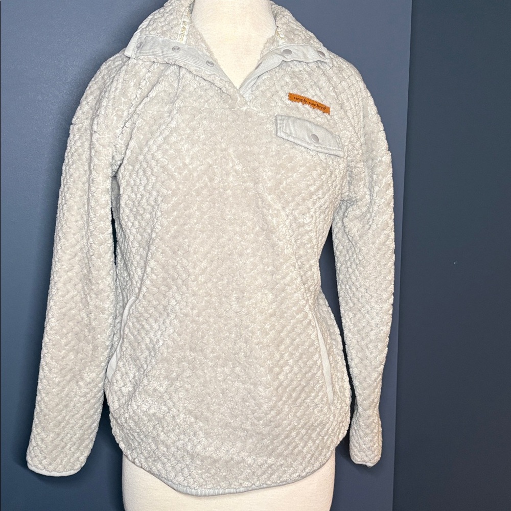 Simply Southern Textured Pullover in Cream